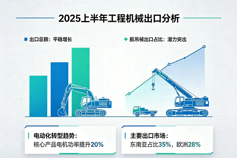 2025上半年工程机械出口平稳,起重机械潜力突出电动化转型