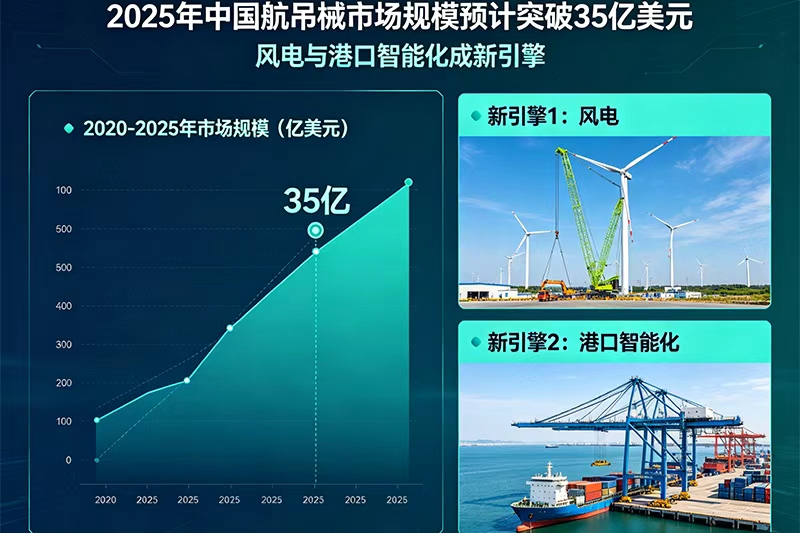 2025年中国起重机械市场规模预计突破35亿美元,风电与港口智能化成新引擎